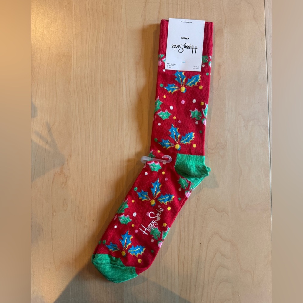 Happy Socks Red and Green Festive Socks NWT
